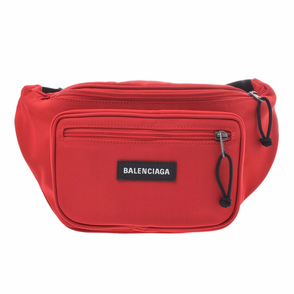 BALENCIAGA Explorer Belt Bag Red Black Body Belt Bum Crossbody